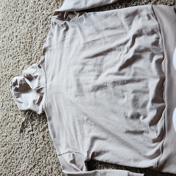 Aerie sand color lightweight 3/4 zipper hoodie women's xs oversized fit - Picture 6 of 8